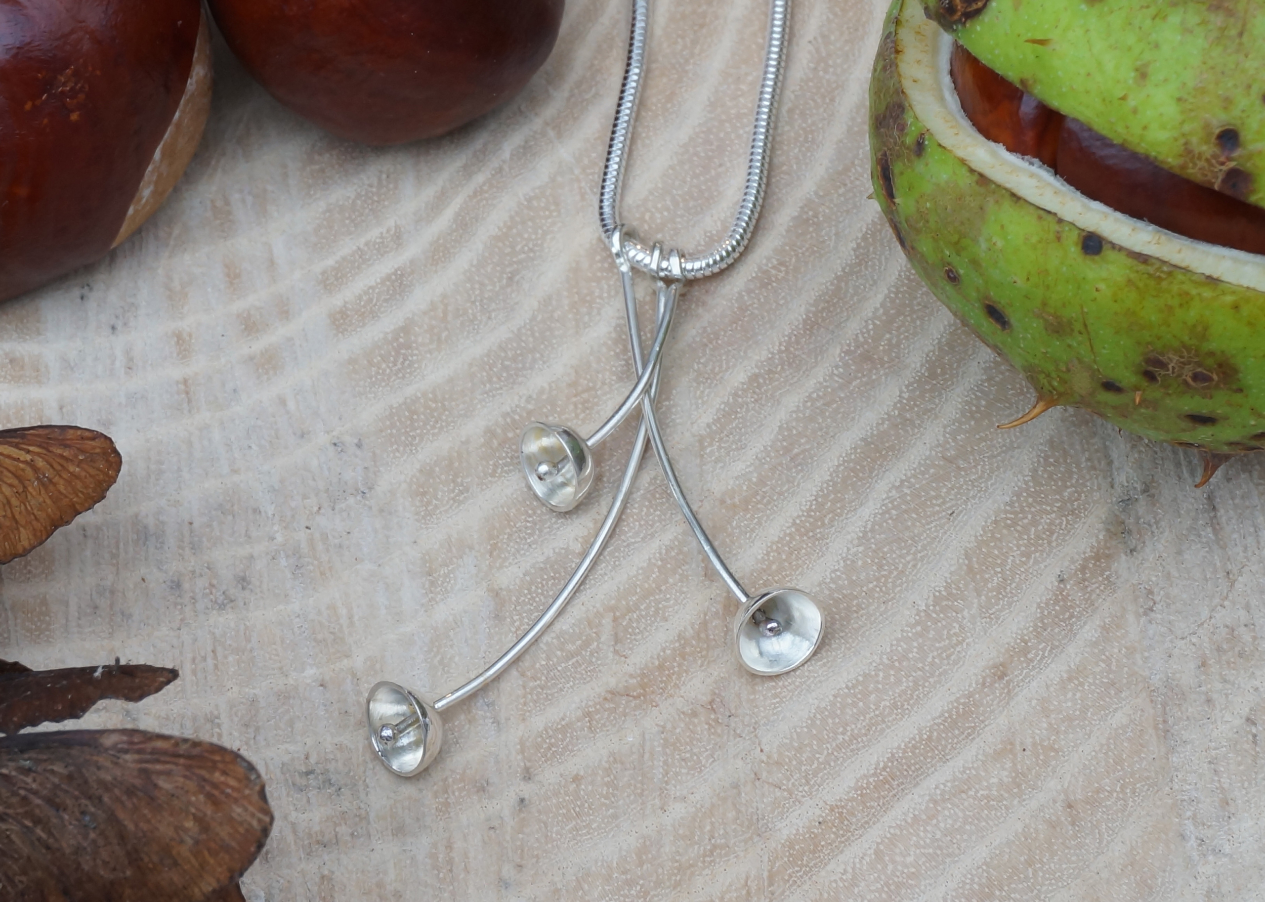 Berries Necklace Berries Bell Drop Nature Necklace