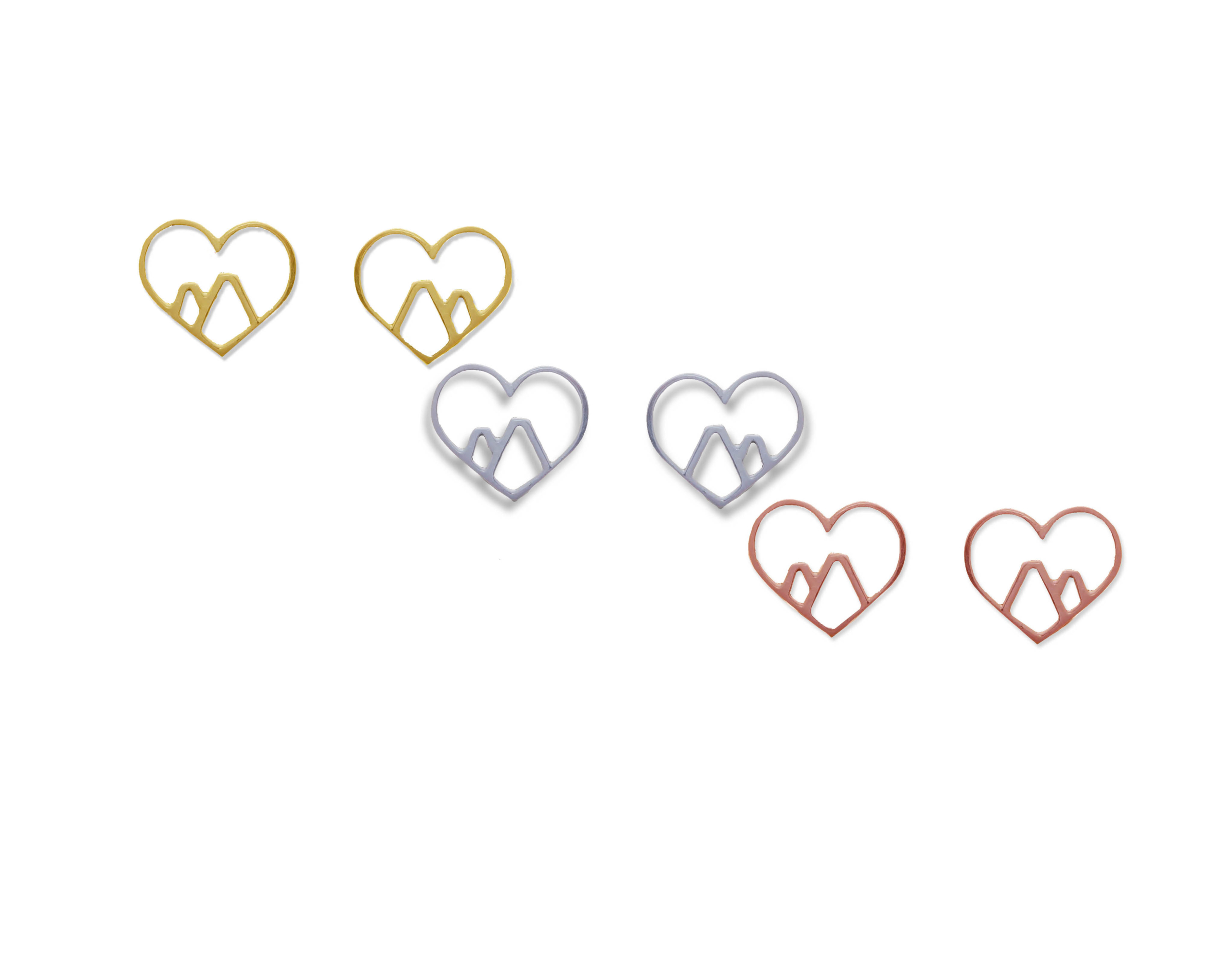 love the mountains gold earrings Love the Mountains Heart Mountain Earrings, The perfect women's mountain gift. Outdoor women earrings, Hiking Ski Climbing Jewellery,