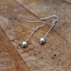 Pebble Drop Earrings, Sterling Silver Dangle Earrings, Minimalist Simple Silver