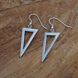 Sterling Silver Points Triangle Drop Earrings