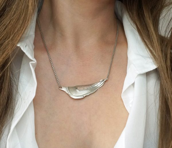 Layer statement necklace sterling silver peak jewellery statement chunky silver landscape mountain necklace