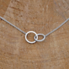 Mini linked circles necklace, circle link necklace, friendship necklace, silver necklace gift