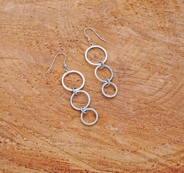three circle ring earrings