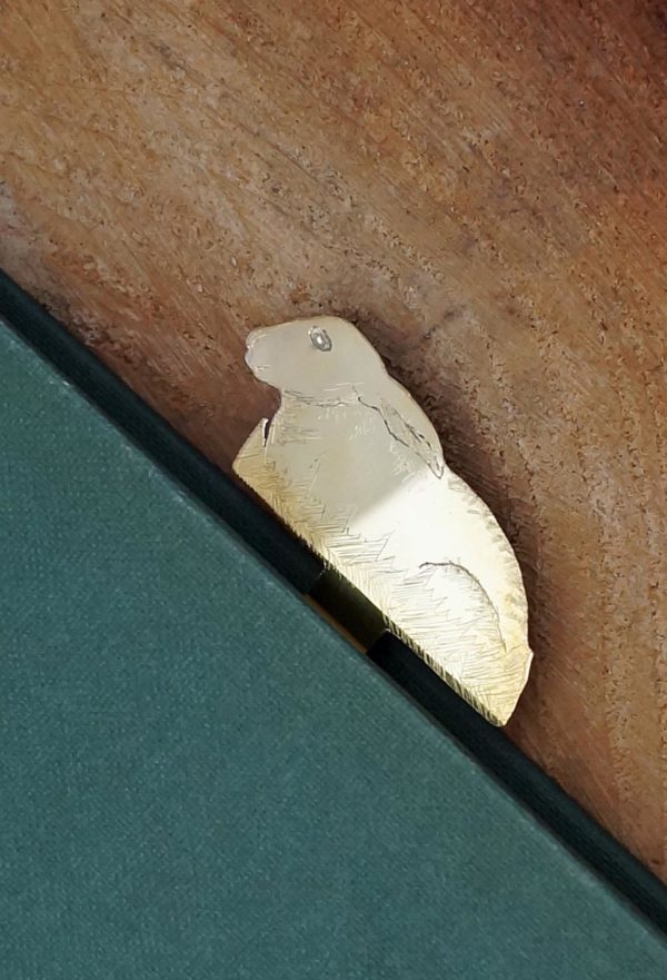 Hare Rabbit Brass Engraved Bookmark