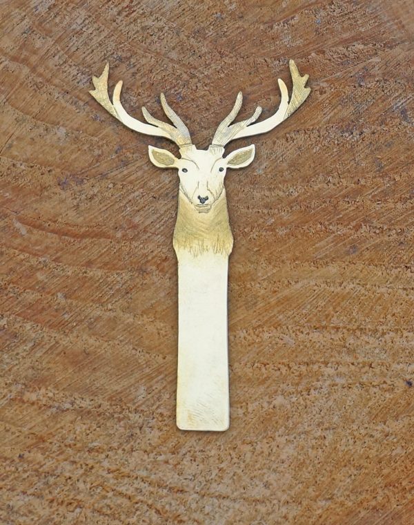 Stag brass engraved bookmark