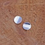 waffle texture circle stud earrings