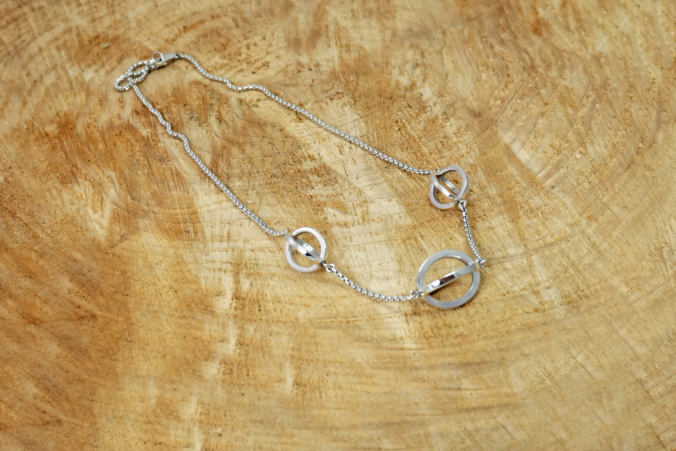 Trilogy Three Cage Statement Necklace, Three bead necklace, choker,
