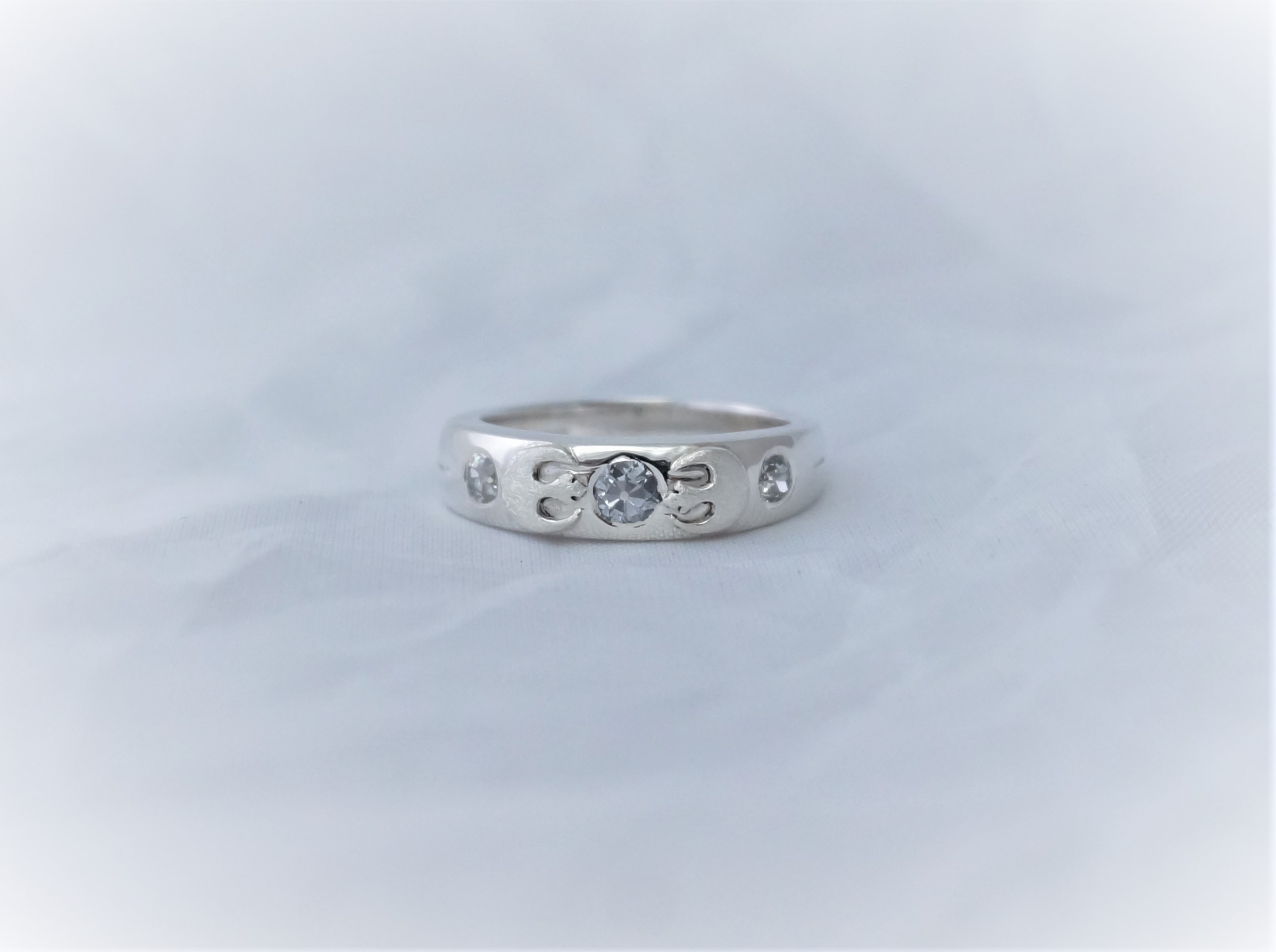 Park Road Jewellery, Bespoke Handmade Diamond Engagement Wedding Ring White Gold Personalized Sci Fi Star Wars Ring