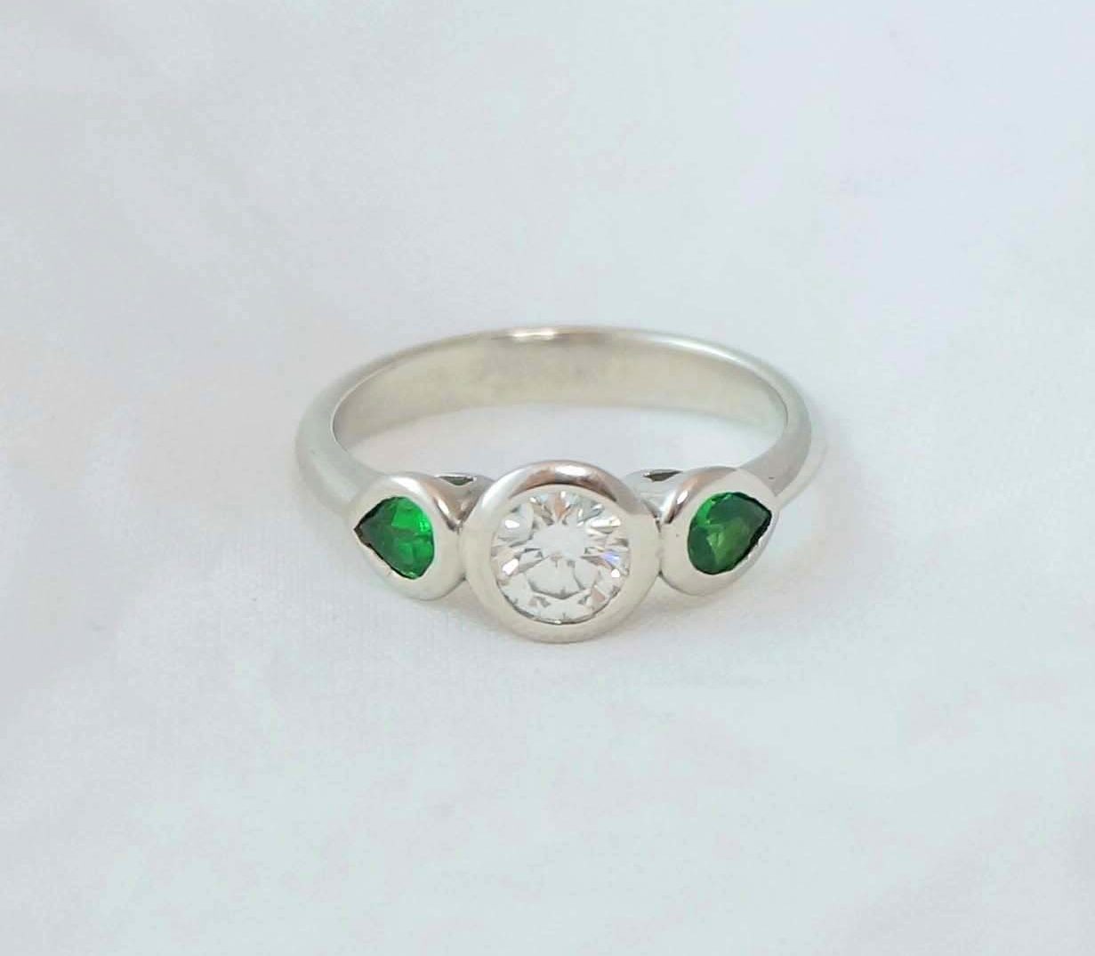 Park Road Jewellery, Bespoke Handmade Engagement Ring Shaped Platinum Diamond Gemstone Personalized Ring