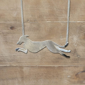 Park Road Jewellery, Bespoke Handmade Sterling Silver Dog Greyhound Pet Necklace Jewellery