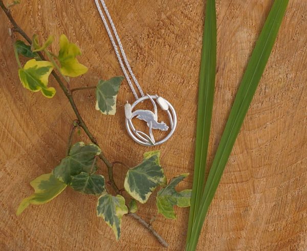 Otter swimming necklace, nature necklace, Animal necklace, birdwatching, nature lover gift, park road jewellery