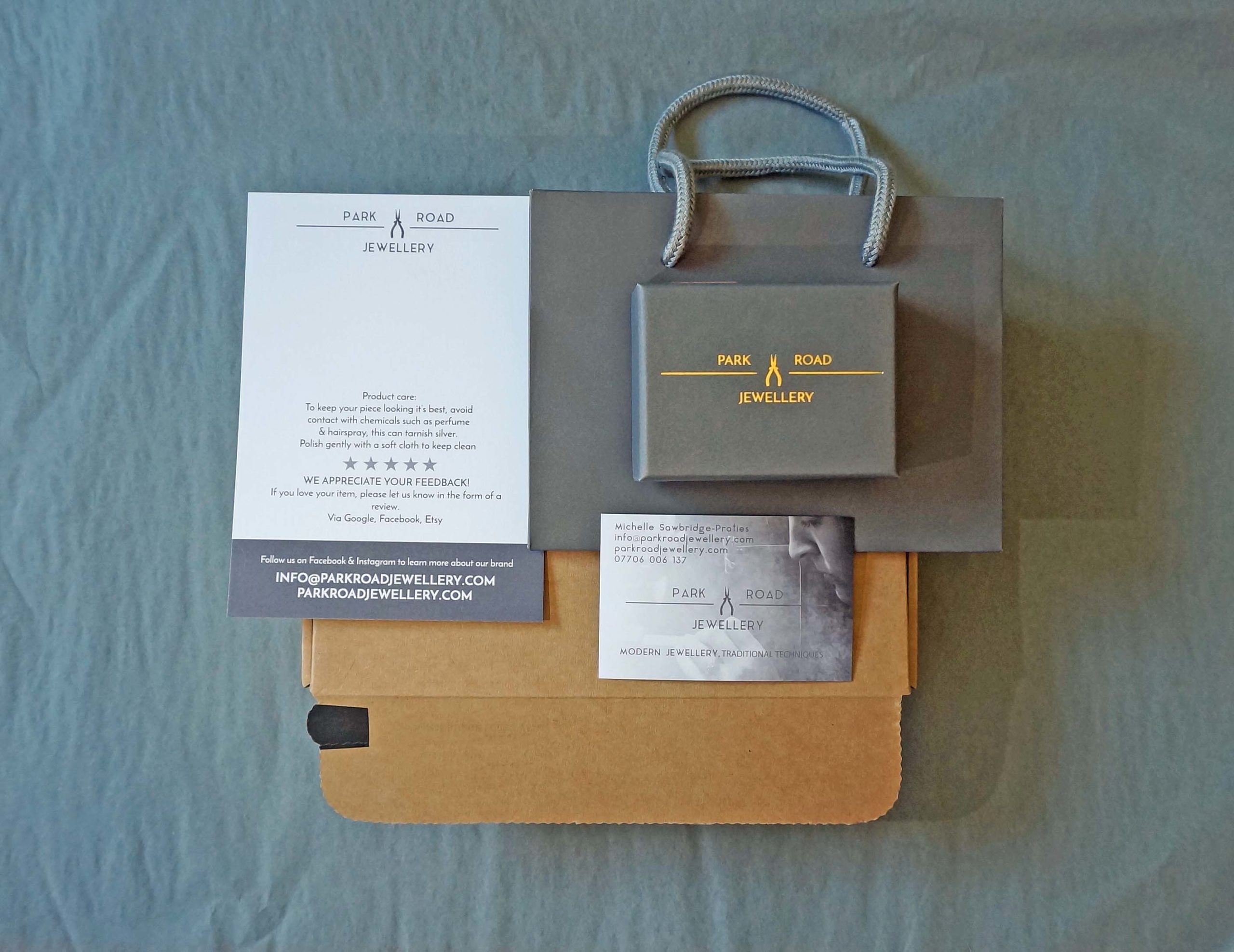 Park road jewellery, handmade bespoke jewellery packaging