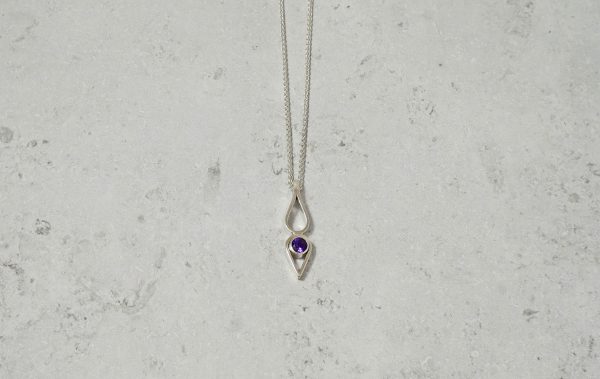Amethyst Drop Pendant necklacePark Road Jewellery, Bespoke Handmade Sterling Silver Jewellery