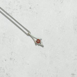 Garnet Drop Pendant necklacePark Road Jewellery, Bespoke Handmade Sterling Silver Jewellery
