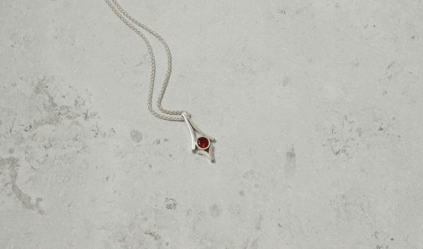 Garnet Drop Pendant necklacePark Road Jewellery, Bespoke Handmade Sterling Silver Jewellery