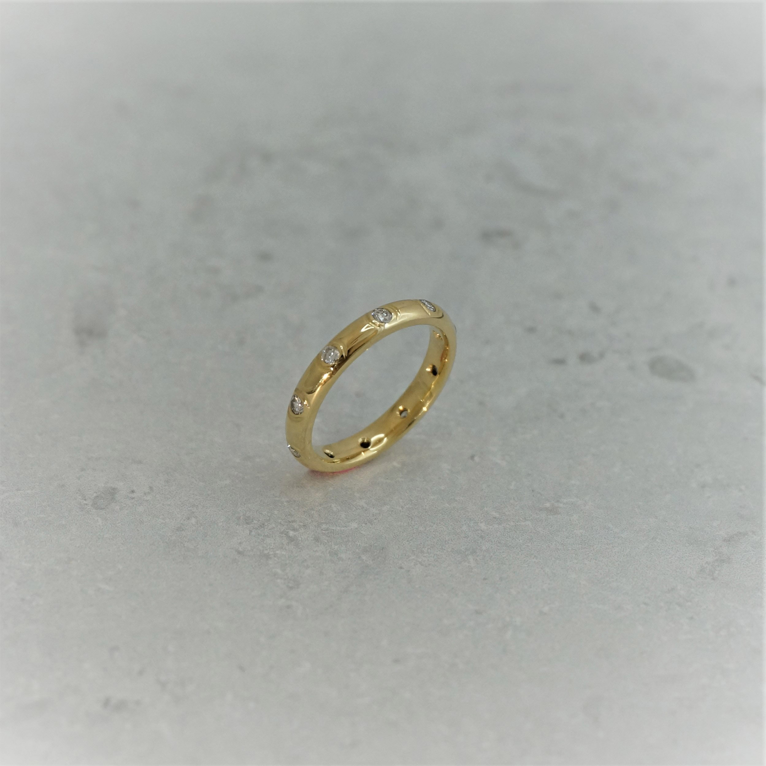 Park Road Jewellery Bespoke Diamond Engagement ring 18ct Yellow gold Full eternity ring