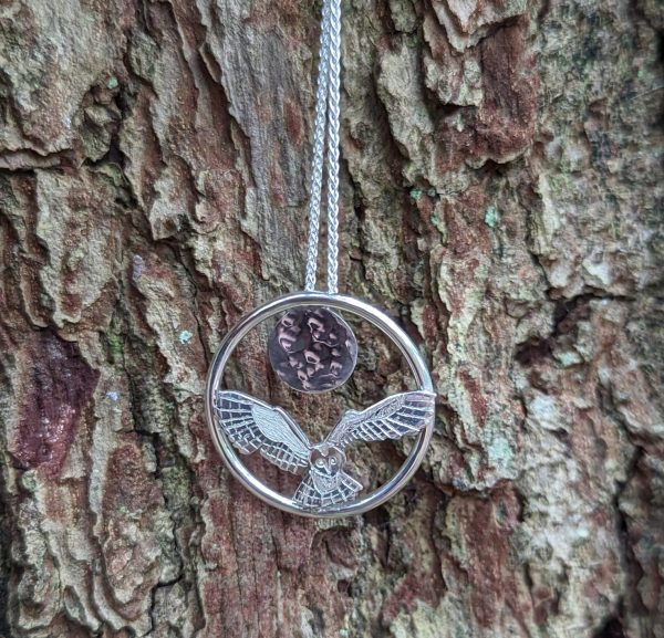 Barn owl necklace Layered sterling silver necklace, Park Road Jewellery, Bespoke Handmade Sterling Silver Jewellery
