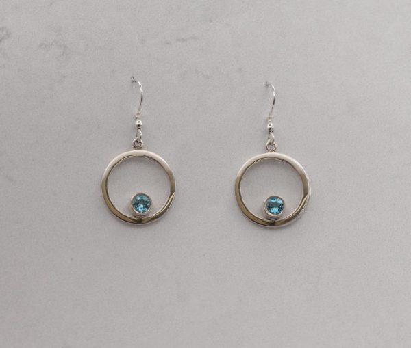 Topaz circular earrings statement minimalist drop earrings, simple earrings, Park road jewellery