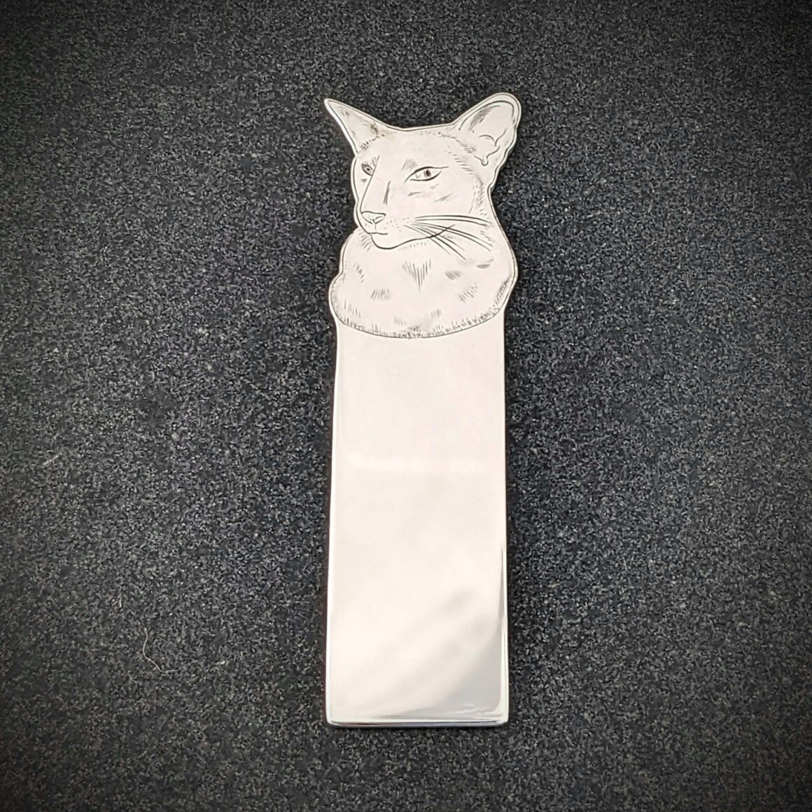 bespoke bookmark, handmade bookmark, cat bookmark, silver bookmark