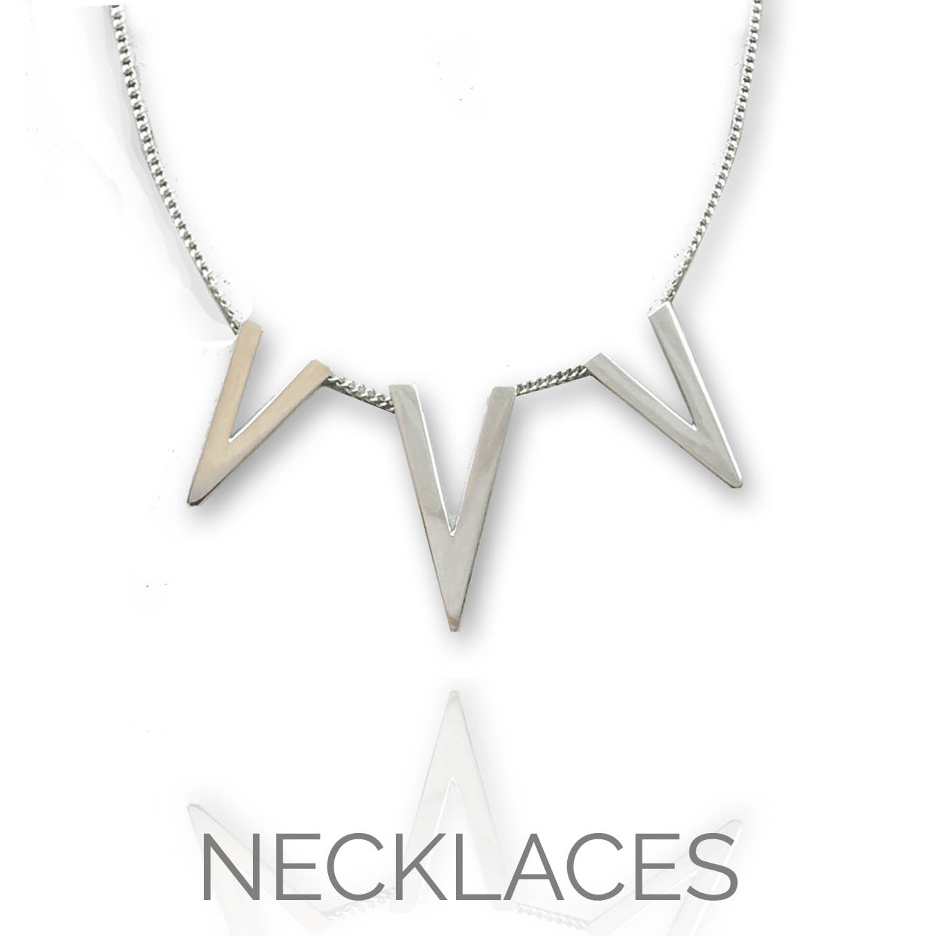 Park Road Jewellery silver minimalist necklace, milton keynes jewellery,  silver point necklace