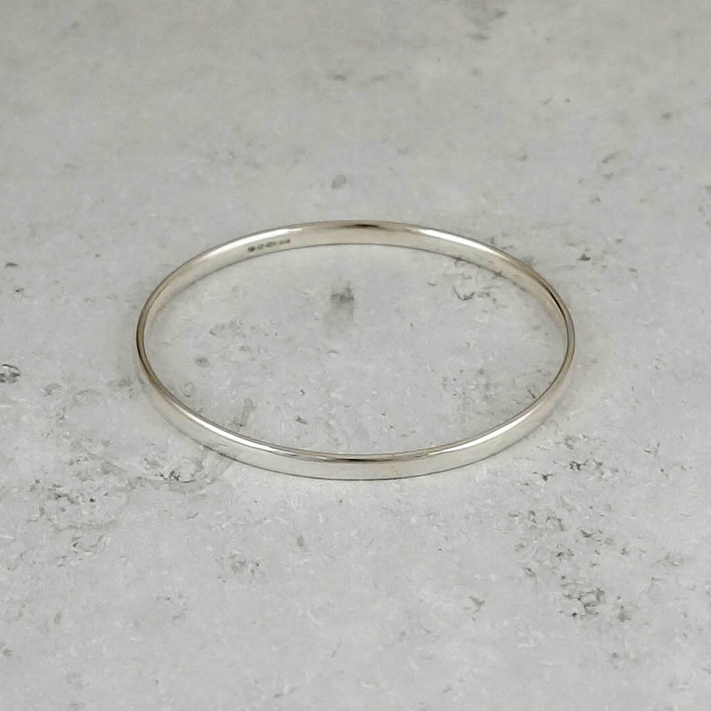 Polished Oval Bangle Park Road Jewellery, Bespoke Handmade Sterling Silver