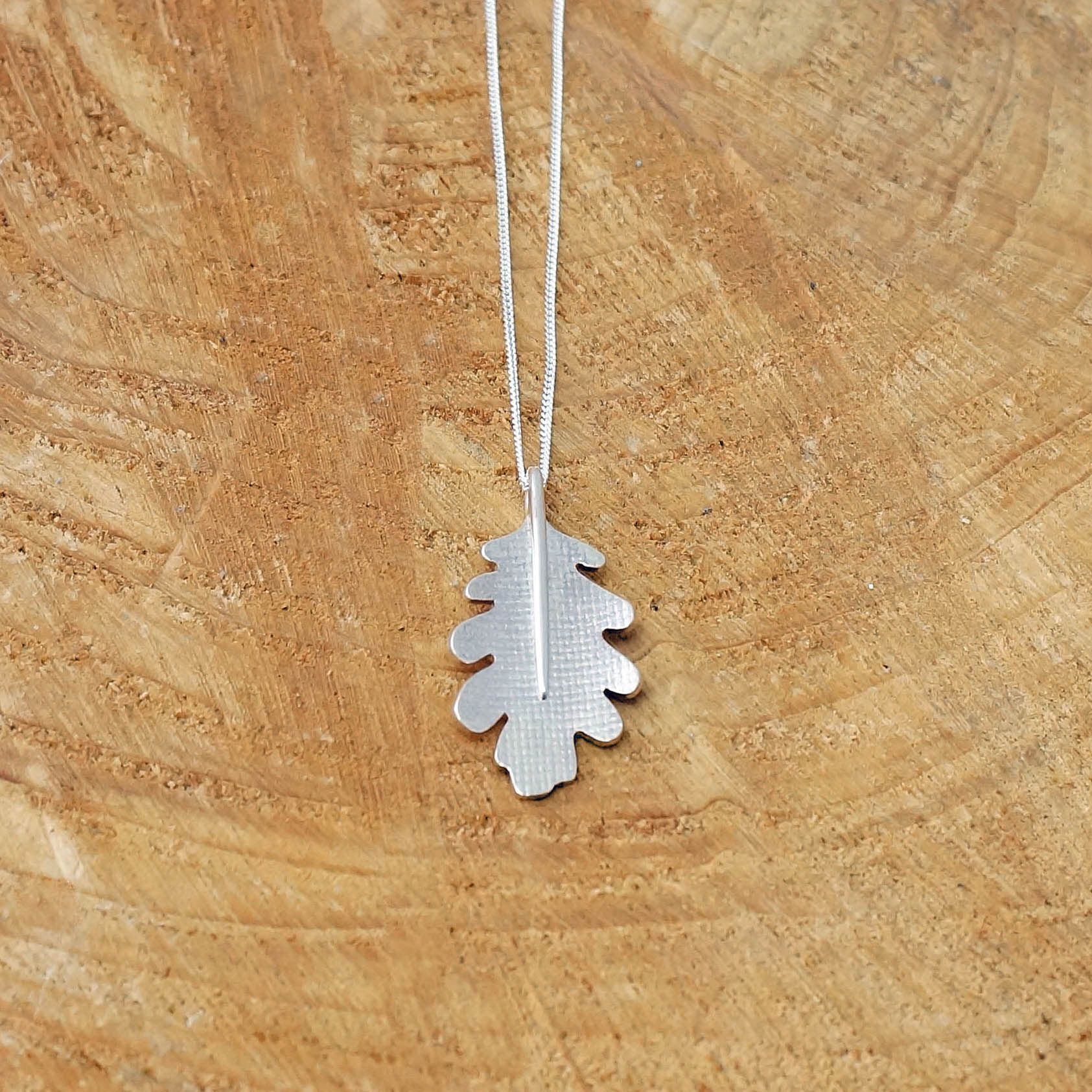 Oak Leaf pendant Sterling Silver, nature necklace gift, Tree necklace, Park road jewellery