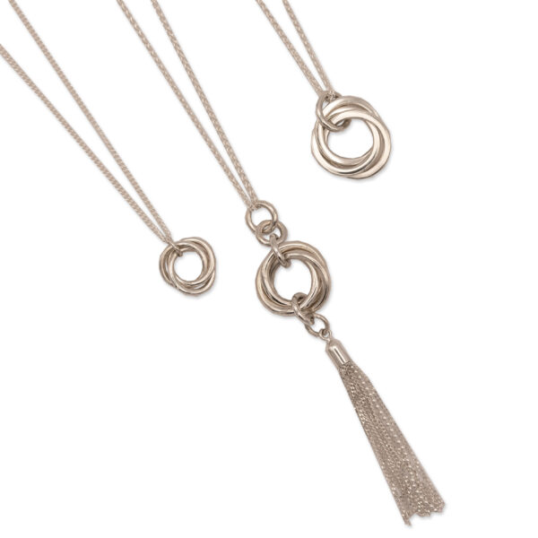 Love Knot Three Ring Circle Pendant - Image 3