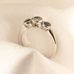 Bespoke custom engagement ring park road jewellery, Sapphire diamond engagement ring, platinum ring, Park Road Jewellery